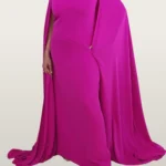 שמלת גלימה ארוכה פוקסיה