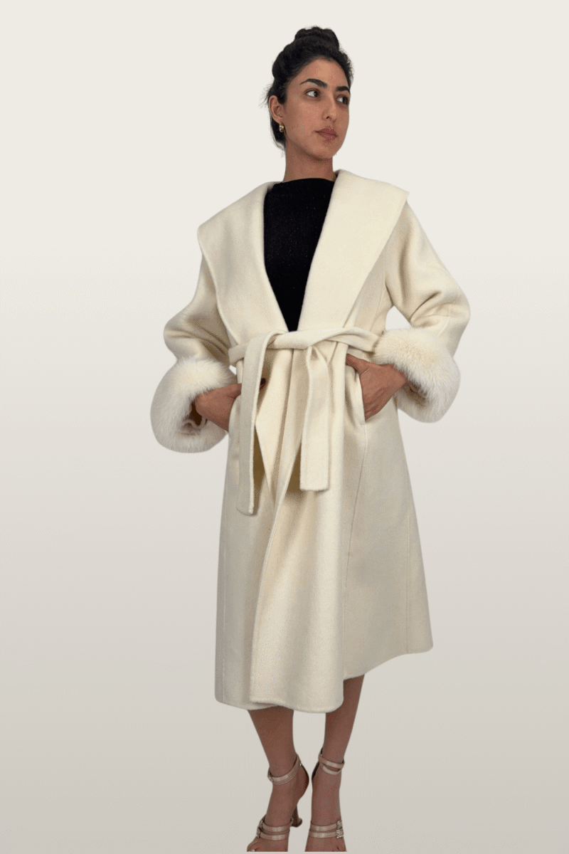 מעיל פרווה סנואו לבן