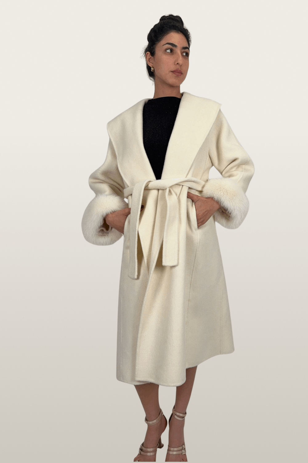 מעיל פרווה סנואו לבן