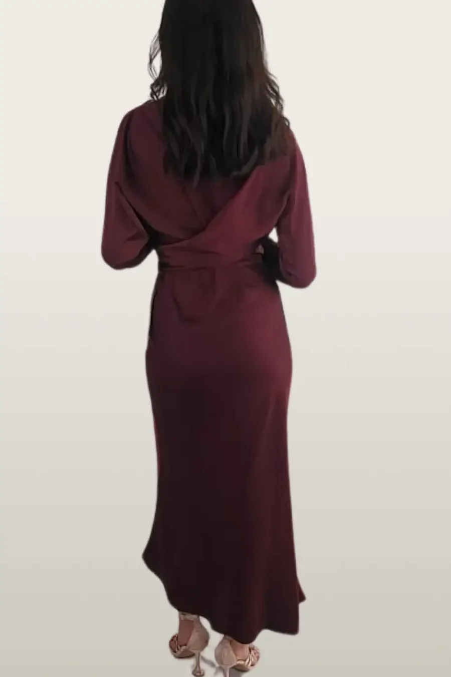 ⁦חליפת 2 חלקים סאטן בורדו⁩ – תמונה ⁦3⁩