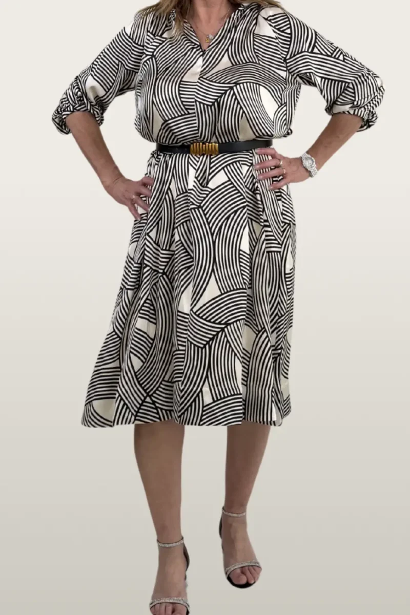 שמלת אייטיז פסים