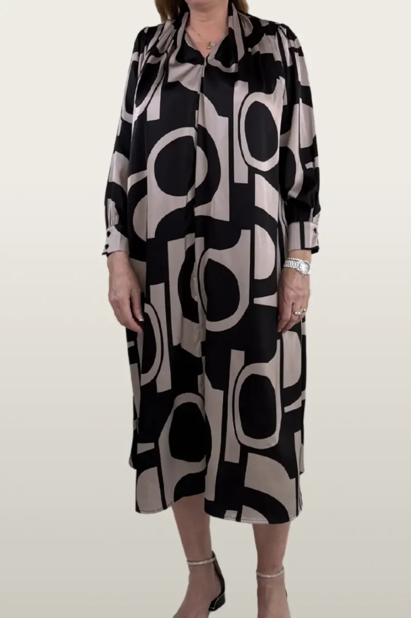 שמלה אוטון שחור/קרם