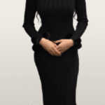 שמלת פונפונים שחור